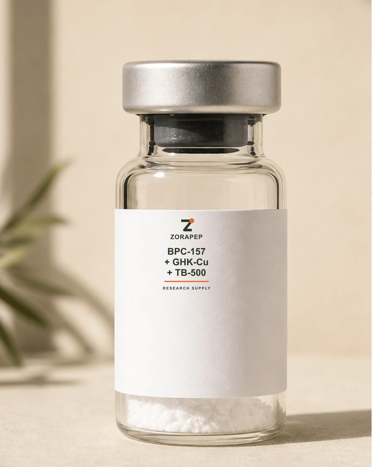 BPC-157 + GHK-Cu + TB-500 Zorapep product vial